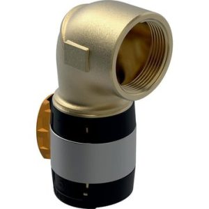 Geberit FlowFit bøjning 90 grader 50mm x 1 1/2 tommer i blyfri rødgods