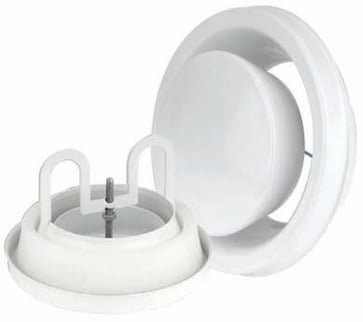 Unite fraluftsventil AVM hvid med ramme diameter 125 mm