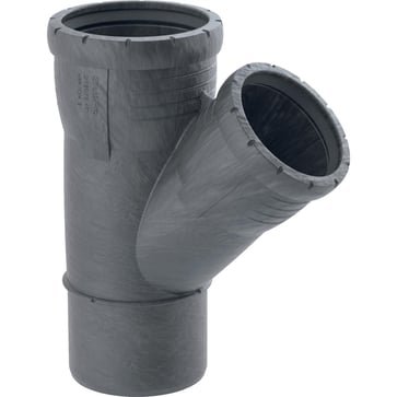 Geberit Silent-Pro grenrør 45 grader i sort PP med 75/50 mm tilslutning