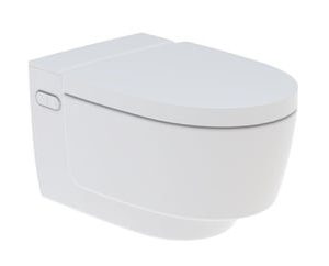Geberit AquaClean Mera væghængt douchetoilet i Alpin hvid keramik med fjernbetjening