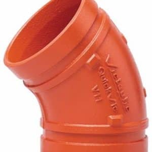 Victaulic Quickvic bøjning 45 grader 139,7 mm orange duktilt jern til HVAC