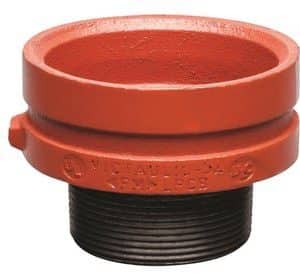 Victaulic No. 52 reduktion med udvendig gevind 168,3 mm x 2 tommer i orange duktilt jern til sprinklersystemer