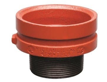 Victaulic No. 52 reduktion med udvendigt gevind 114,3 mm til 2 tommer i orange duktilt jern til sprinklersystemer