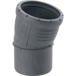 Geberit Silent Pro bøjning 15 grader DN 50 mm i sort polypropylen med stikmuffeforbindelse