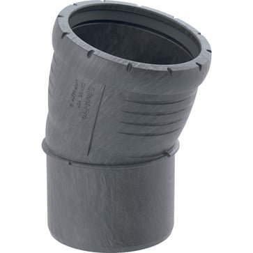 Geberit Silent Pro bøjning 15 grader DN 50 mm i sort polypropylen med stikmuffeforbindelse