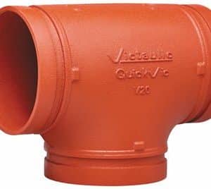 Victaulic Quickvic V20 T-stykke 168,3 mm i orange duktilt jern til rille-system