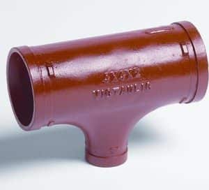 Victaulic T-stykke reduceret orange til sprinklersystem 168,3x60,3 mm