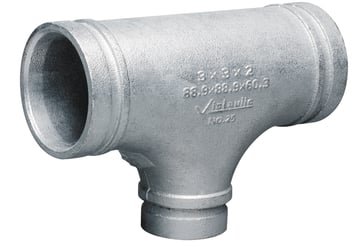 Victaulic T-stykke reduceret 168,3x139,7 mm galvaniseret rillefitting til sprinklersystemer