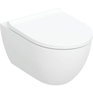Geberit Acanto væghængt toilet med TurboFlush skylleteknik og soft close toiletsæde i hvid